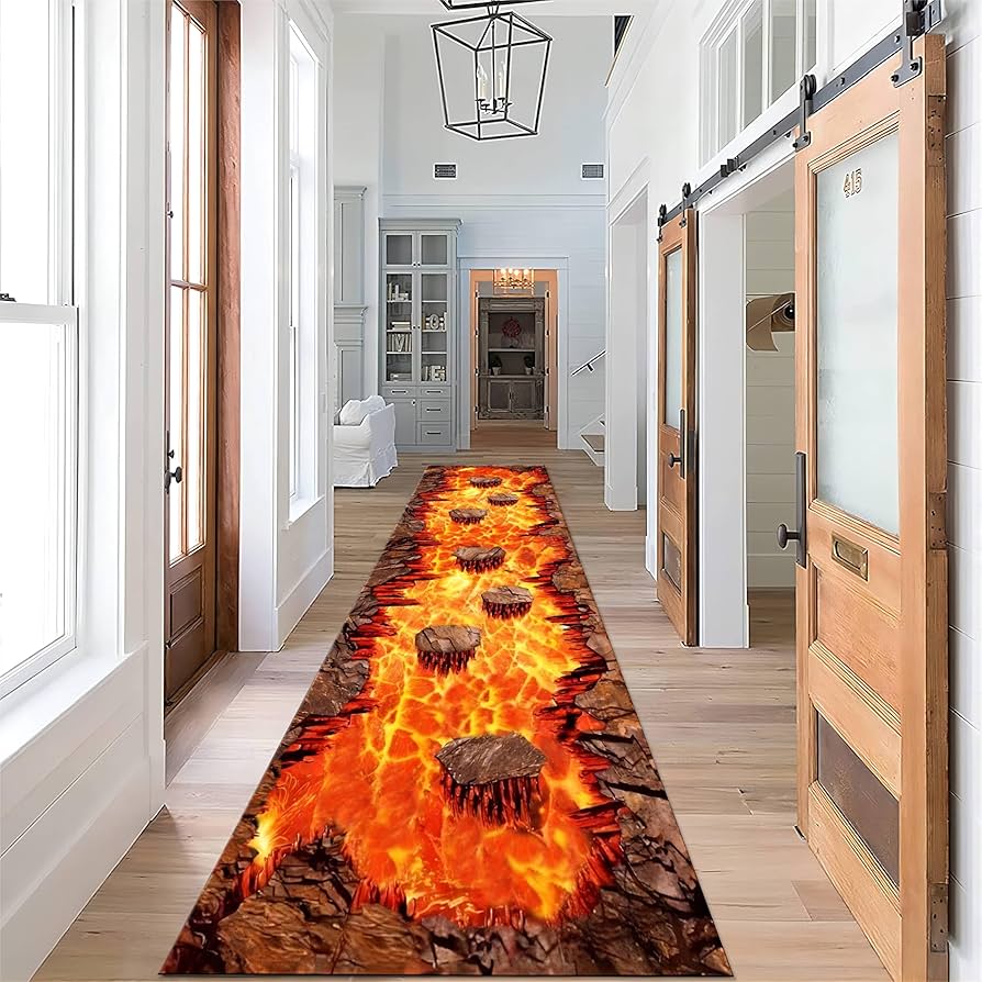 Amazon.com: 3D Optical Illusion Flame Runner Rug, 2x7ft